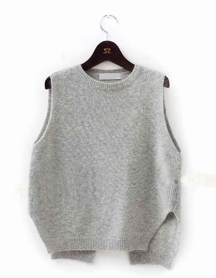 

Wholesale-2015 New Cashmere Knit Vest Women Loose Plus Size O-Neck Pullover Sweater Vest Female Waistcoat Jacket, Black