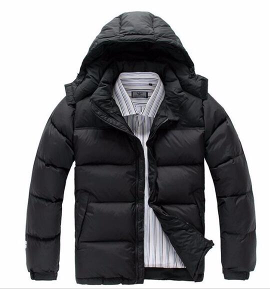 

2020 new north men hooded outdoor Slim solid color down jacket free shipping, Black