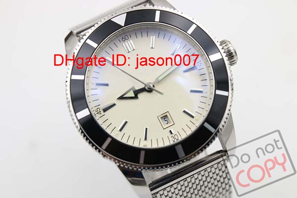 

Automatic Mechanical Mens Watch Aeromarine Superocean Heritage 47mm Stainless Steel White Dial Wristwatch Men's Watches, Silver