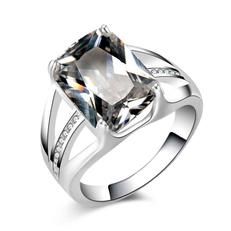 

Free Shipping New 925 Sterling Silver fashion jewelry Mosaic Zircon White Crystal ring hot sell girl gift 1712