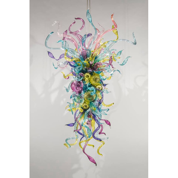 

Flower Designed Blown Murano Style Colorful Lamp Chandelier Light AC 110V 220V LED Bulbs Modern Art Deco Glass Hanging Crystal Chandeliers
