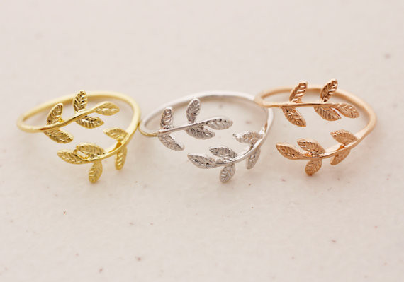 

Fashion leaves ring, elegant decorative pattern leaves rings wholesale free shipping