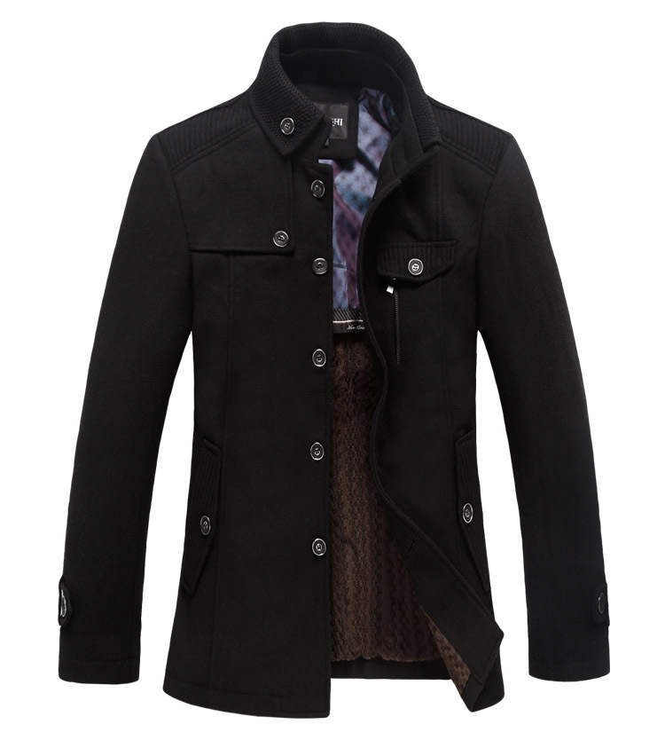 Fall-New 2015 Brand Winter Jaquetas Fashion Wool & Blends ,Slim Fit Thickening Outerwear Mens Coat Warm Winter Overcoat Size M-XXXL