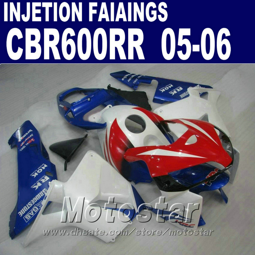 

Blue red custom fairing! Injection Molding for HONDA CBR 600 RR fairing 2005 2006 cbr600rr 05 06 cbr 600rr fairings kit QBY3, Same as picture