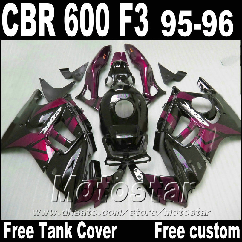 

Customize body kits for HONDA CBR600 F3 fairings 1995 1996 red black plastic fairing kit CBR 600 95 96 ZB66, Multi-color