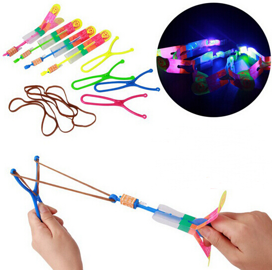 

Novelty Kids LED Flying Toys Biggest Size Slingshot Amazing Arrow Helicopter for Birthday Party Supplies YH004