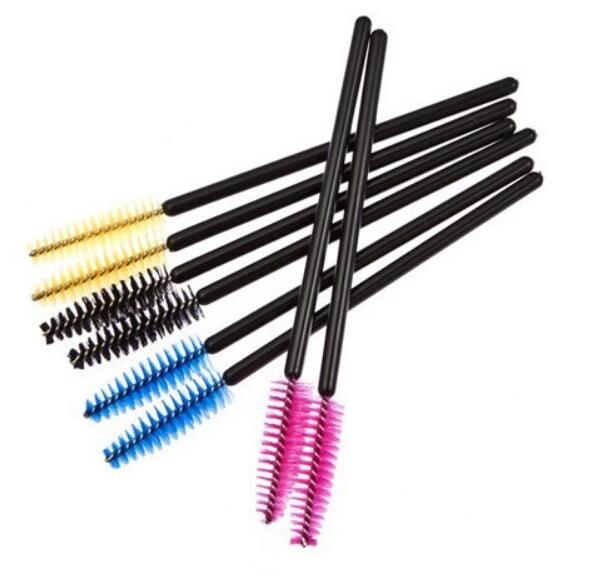 

New 200pcs/lot make up brush Pink synthetic fiber One-Off Disposable Eyelash Brush Mascara Applicator Wand Brush best deal