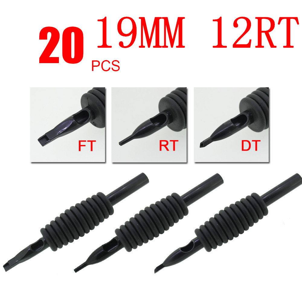 

20 x Disposable Tattoo Grips Tube Assorted Size 12RT (19mm) For Tattoo Gun Needle Ink Cups Grip Kits