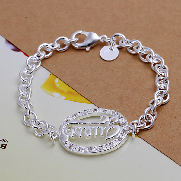 Livraison gratuite avec numéro de suivi Top vente Bracelet en argent 925 incrustations en forme d'oeuf Bracelet bijoux en argent 20 pièces/lot pa