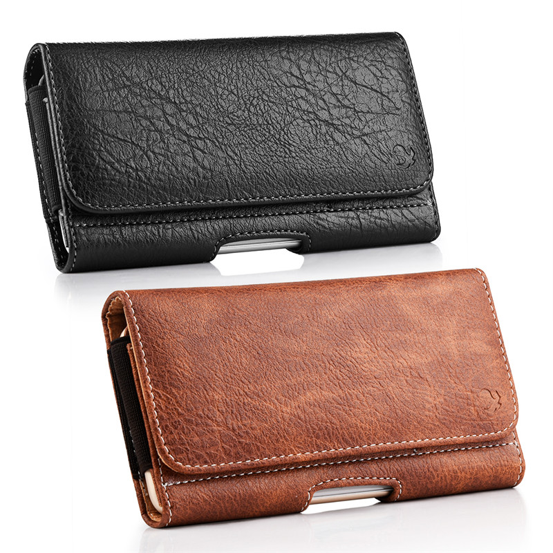 Funda para Estuche Abatible de Cuero Bolsa Funda de Cinturón de Cadera Bolso de la cintura 5.5 ~ 6/" teléfonos