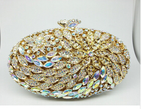 

Gift Box Lady Vintage Luxury Diamond Evening Bags Real Gold Plated Women Crystal Flower Clutch Bag For Wedding Bridal Clutches