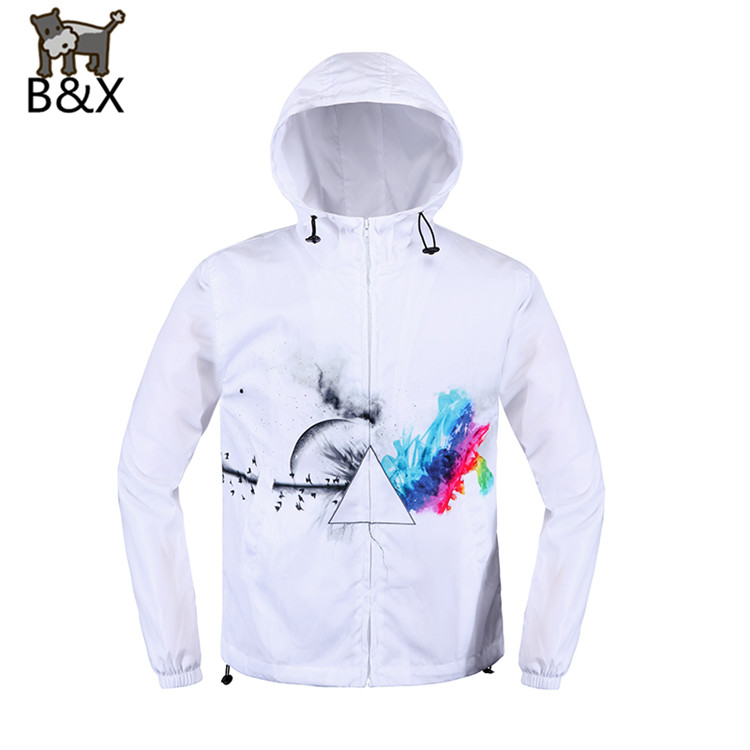 w151231 Nouvelle mode 3d vêtements hommes survêtements tops veste harajuku veste à capuche zippée mince hiver coupe-vent veste de sport en plein