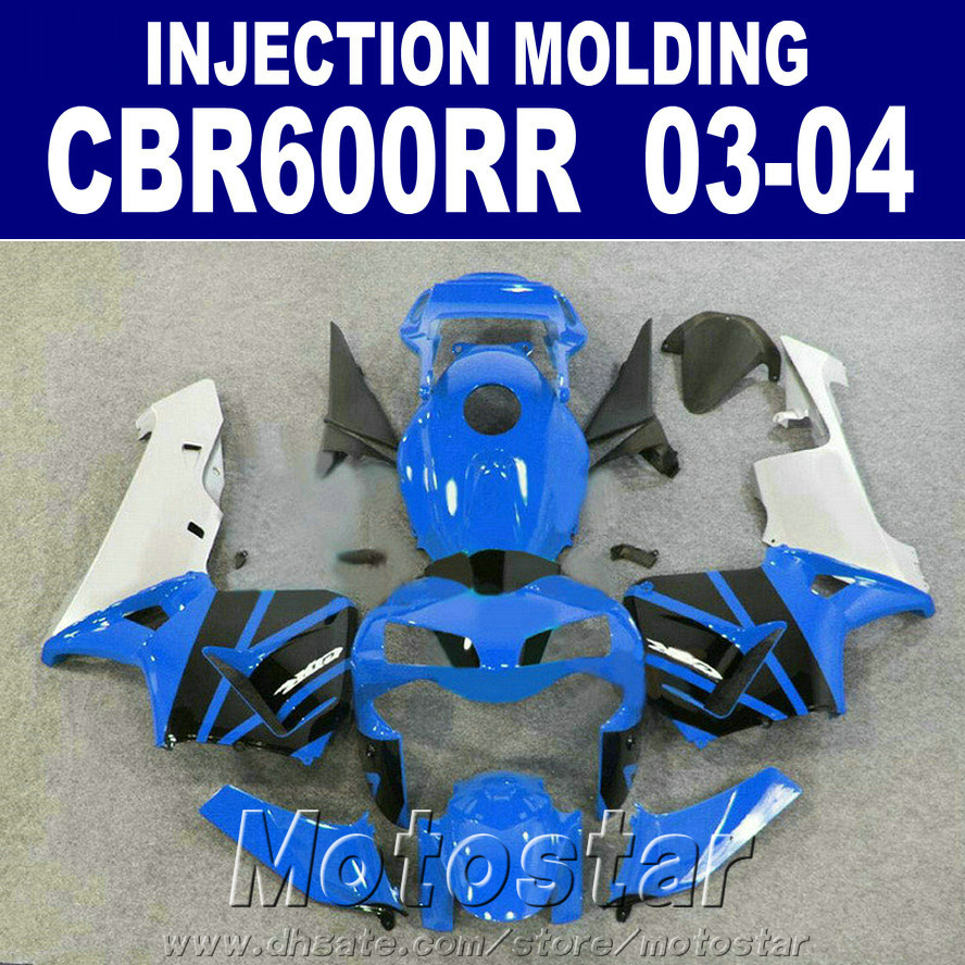

Fitment Free cowl blue for HONDA CBR 600RR fairing 2003 2004 Injection Molding 03 04 CBR600RR ABS bodyworks 7Gifts GA8G, Same as picture
