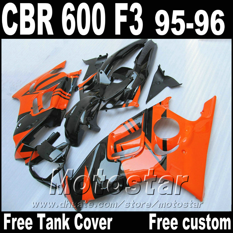 

Aftermarket body kits for HONDA CBR600 F3 fairings 1995 1996 black orange fairing kit CBR 600 F3 95 96 ZB75, Multi-color