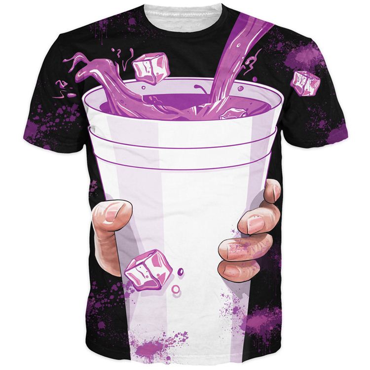 

Women Men Purple Drank T-Shirt vibrant 3d t shirt hip-hop dirty sprite tee shirts summer casual tshirt femme homem camiseta, Beige