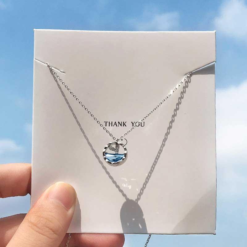 

Chokers S925 Sterling Silver Mermaid Tears Necklace For Women Korean Fashion Foam Girl Pendant Chain