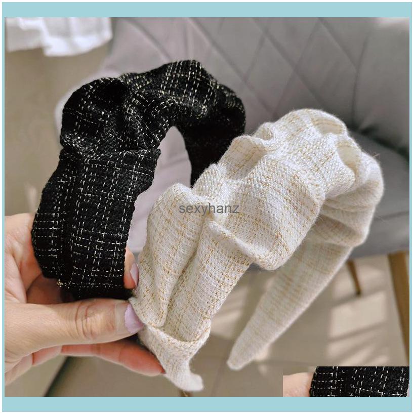 

Headbands Jewelry Vintage Bohemian Winter Pleatted Scrunchies Hairband Headband Headwear Hair Aessories Drop Delivery 2021 7Elst