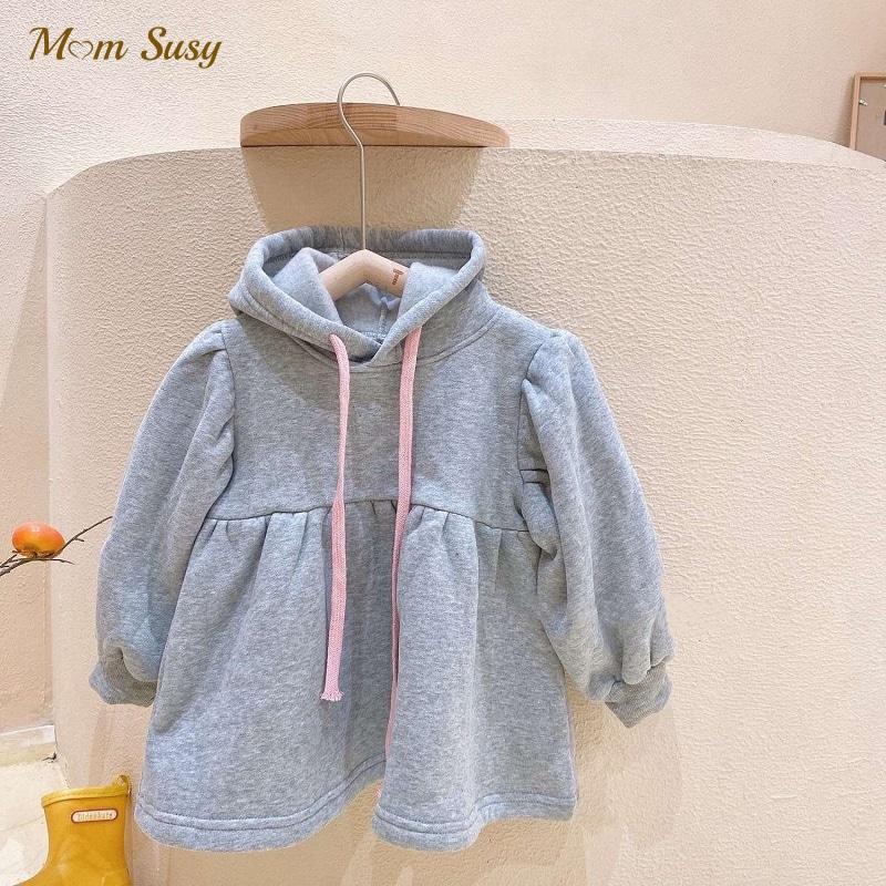 

Hoodies & Sweatshirts Baby Girl Cotton Fleece Hoodie Dress Long Infant Toddler Child Sweatshirt Sleeve Casual Hooded Top Outfit Clothes 1-7Y, Green