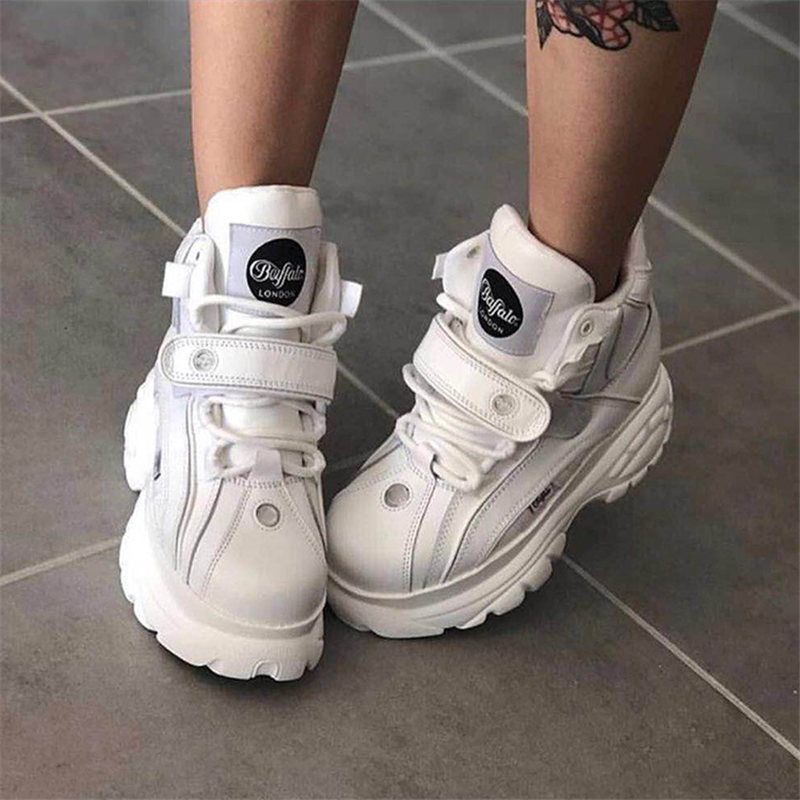 

2021 Chunky Trainers Brand Luxury Shoes Women Sneakers Genuine Leather Platform Tennis Ladies Fashion Leisure Women Dad Shoes K78, White