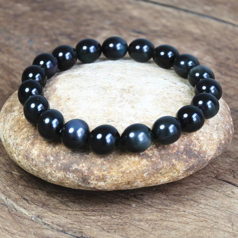 

Beaded, Strands 6-16mm Black Tourmaline Bracelet Natural Stone Beaded Handmade For Men Women Jewelry Energy Gem Gifts