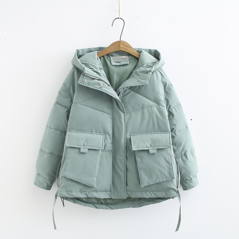 

Women's Down & Parkas Fannic Winter Fashion Japan Style Loose Hooded Zippers Thickened Pocket Solid Color Jacket Women M98Z, Black