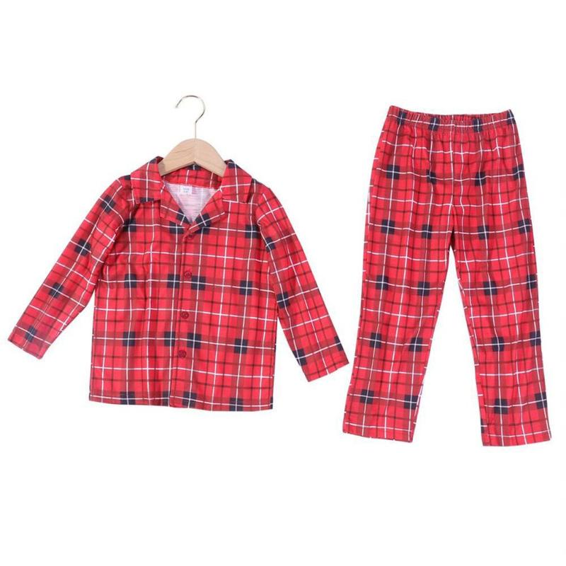 

Christmas Decorations Pajamas Family Grid Sets All- Sleepwear Fitted Cotton Soft Outfits