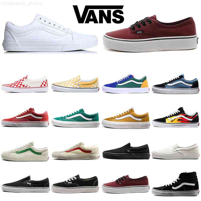 

vans classic van old skool canvas shoes for men women fear of god Triple White Black Red Pink #16 Green Slip on Skateboard Sports Sneakers