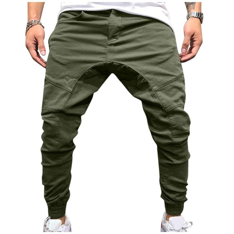

Men's Pants Trousers Overalls Casual Sports With Zipper Pockets Simple Skinny Slim Daily 2021, Black