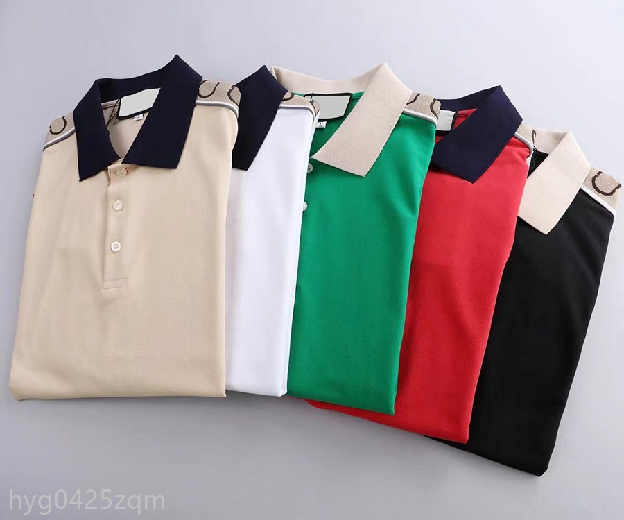 

2021FF Spring Luxury Italy Tee T-Shirt Designer Polo Shirts High Street Embroidery Garter Snakes Little Bee Printing Clothing Mens Brand Pol, White;black