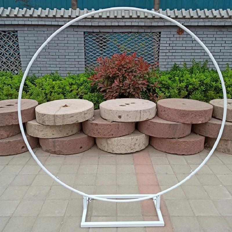

Party Decoration Wedding Round Stand Props Circular Hoop Arch Birthday Wrought Iron Mariage Decor Metal Flower Balloon Frame