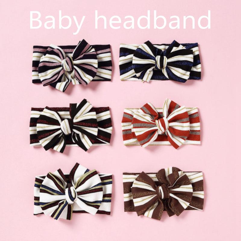 

Hair Clips & Barrettes 6-color Children's Headband Nylon Mesh Gold Wire Stripe Baby Lace