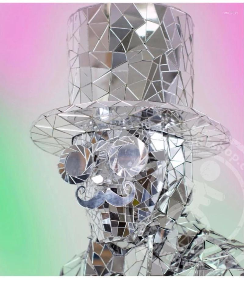 

Party Decoration Silver Gold Mirror Robot Suit Stage Laser Dance Costume Show Cool Machine Men Outdoor Christmas