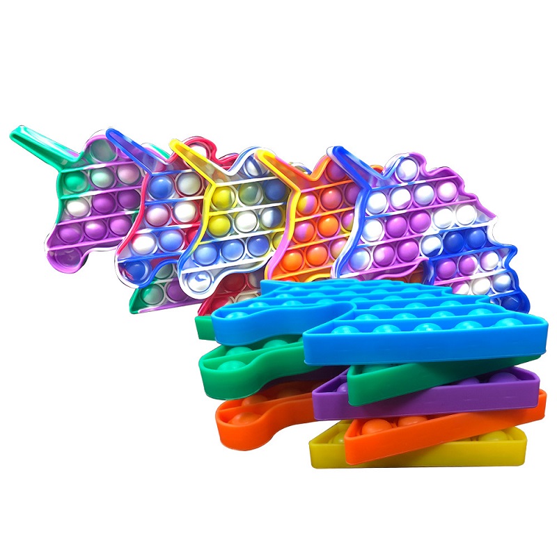 

Rainbow Unicorn Pop It Push Bubble Fidget Toy Antistress Sensory Popit Relief Squishy Anti-Stress Toys Gift For Adults Children