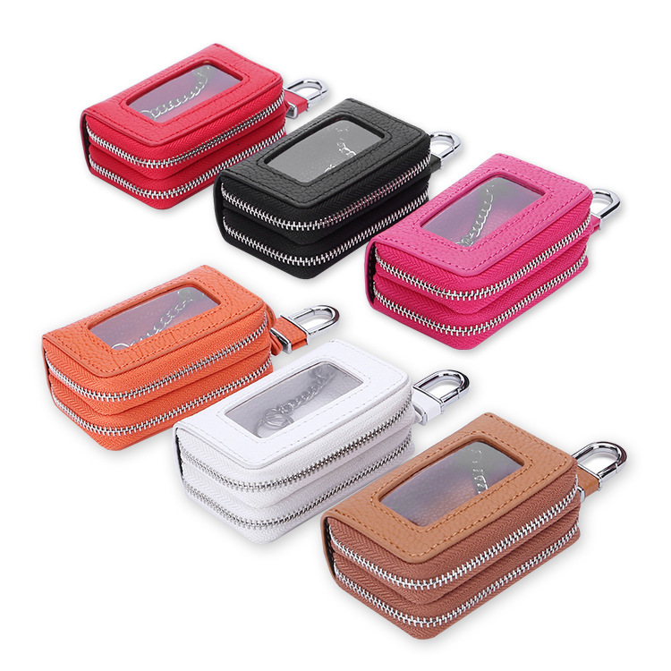 

Wallets Quality Leather Car Double Zipper Key Case, Red;blue