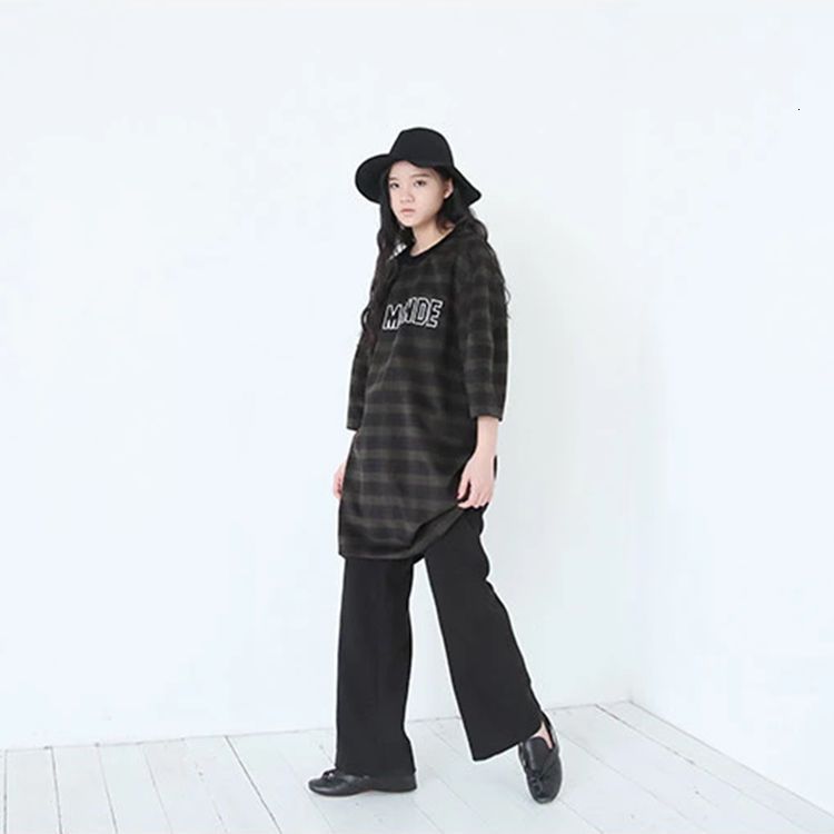 

dress buy it now korea original d autumn and winter 7-sleeve plaid loose wool 097, White;black