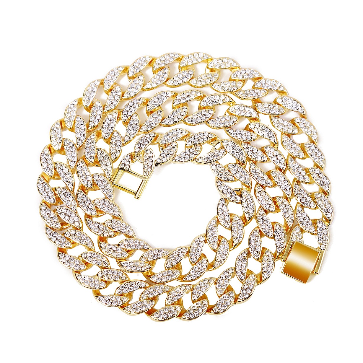

15mm mens Hip Hop necklace iced out chain bracelets gold shinning Miami Cuban Link chains braclets diamond necklaces for bling rapper women luxury jewelry large size