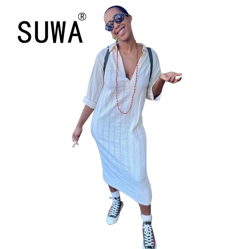 

All White Pullover Shirt Blouses Vintage Casual Midi Women Dresses Free Summer French Style Ladies 210525