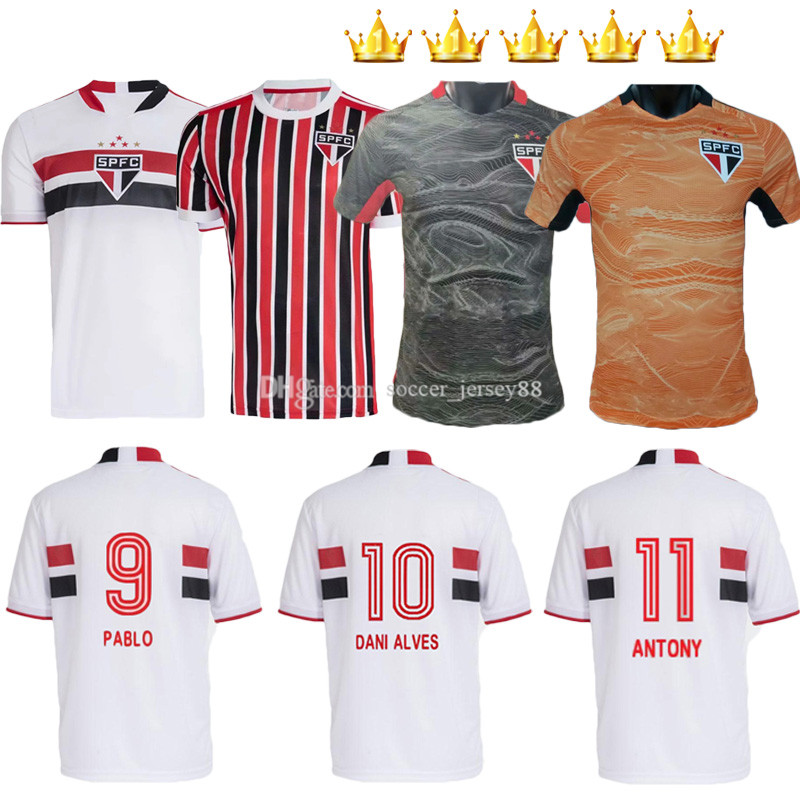 

2021 2022 Sao Paulo soccer jerseys 2021-22 PATO IGOR GOMES DANI ALVES football shirts HERNANES BRENNER LUAN PABLO LUCIANO 21 22 uniforms camisa de SPFC, Home