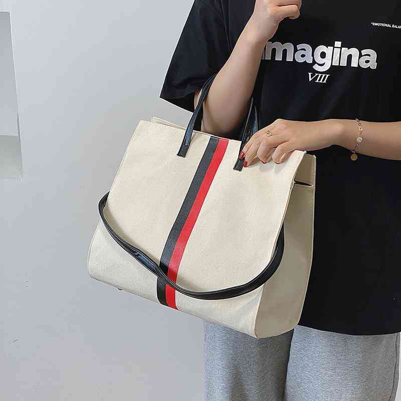 

Women's 2021 new trend canvas bag, White