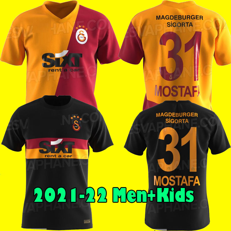 

Galatasaray SK soccer jersey 21 22 turkey Süper Lig home falcao DeAndre Yedlin Fernandes Mostafa Mohamed Marcelo Saracchi 2021 football shirts, Yellow
