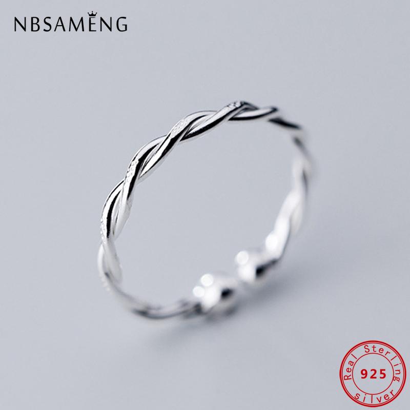

Cluster Rings For Women 925 Sterling Silve Opening Adjustable Simple Korean Wedding Engagement Ring Girl Gift Jewellery, Golden;silver