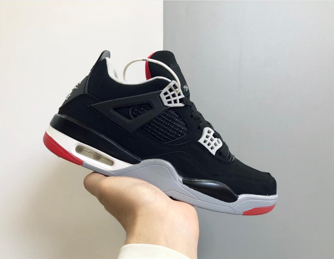 

Dress Shoes Jumpman womens mens 4 4s Basketball Shoes UniversityRetro IV Bred 2019 Release DS NIB 308497 060 trainers sneakers man woman shoe, Black