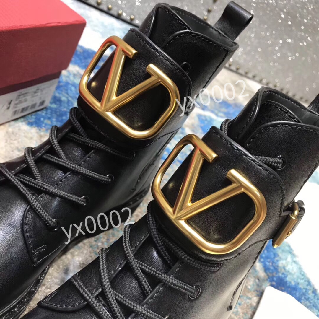 

Womens ankle boot Designer Luxury Martin Desert V Boots ebony 100% Genuine Leather quilted Lace-up Winter Shoes Rubber lug sole, 01