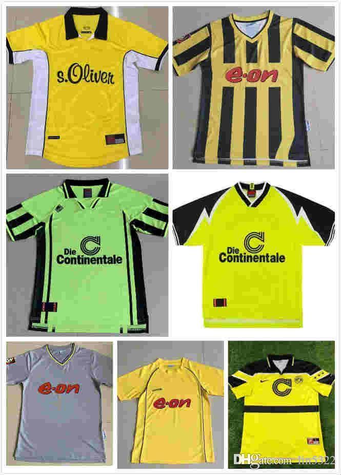 

Top Retro classic 1995 1996 1997 1998 2000 2001 2002 2003 Borussia Dortmund soccer jerseys ROSICKY BOBIC ROSICKY Retro football shirt -2XL, Yellow