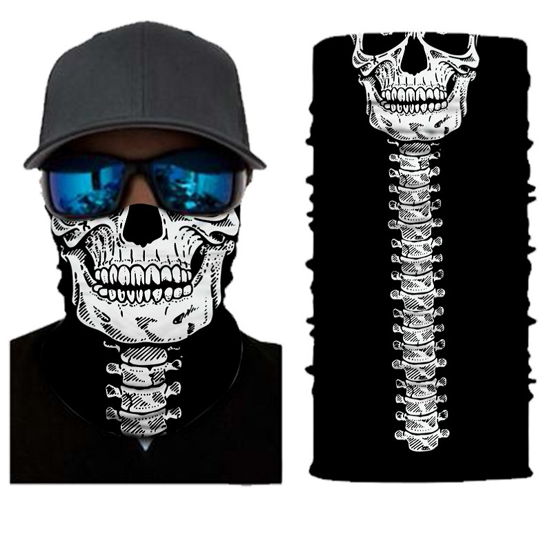 

3D Skull Seamless Magic Scarf Headband Neck Gaiter Fishing Cycling Ski Bandanas ciclismo Outdoor double sided skull scarf