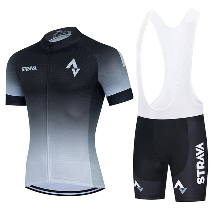 Tour De France 2021 Pro Team STRAVA Cycling Jersey Summer Breathable Short Sleeve Cycling Clothing Bib Shorts Kit Ropa Ciclismo-image-696633595