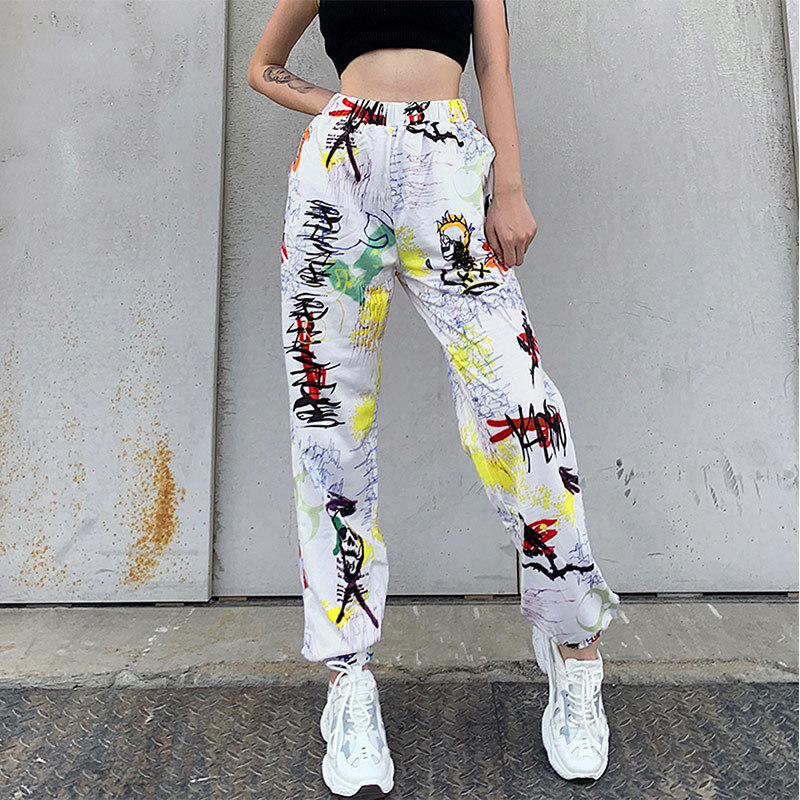 

Hiphop Casual Harem Pants Women' Tie Dye Print Long Summer Female Trousers Streetwear Fashion Y2K Ladies harajuku Trouser 210524, Pink tie dye