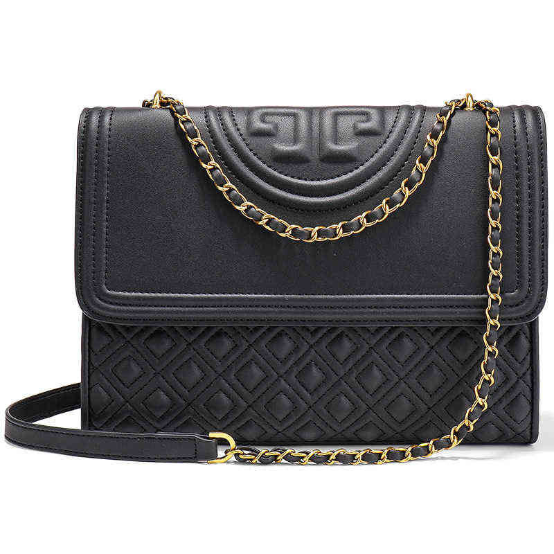 

European and American Fashion Big Chain Small Square Bag 2021 New Leather Messenger High Quality Women Purse Hbags, White 20cm