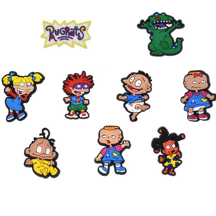 

wholesale cartoon rugrats shoe charms pvc shoecharm button buckle DIY clog bracelet wristband decoration for croc shoes
