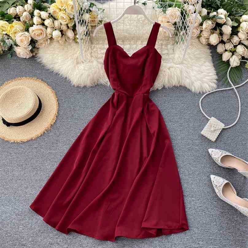 

Women Vintage Dresses Fashion Ladies Slim A-line Party Vestidos Mujer Summer V Neck Sexy Backless Beach 210525